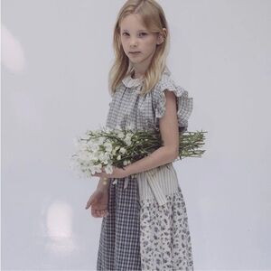 Louisiella apron skirt prairie vintage style plaid floral Size 10